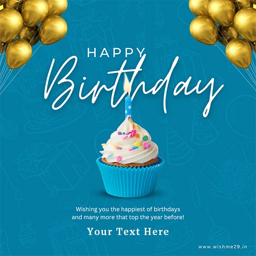 Happy Birthday Cup Cake With Name Write Online Download