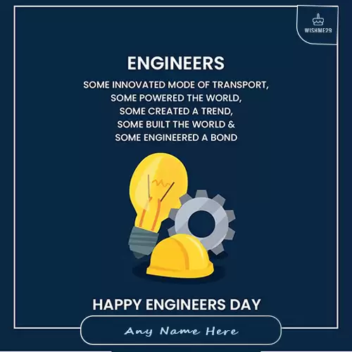 Wish You Happy Engineers Day Card With Name
