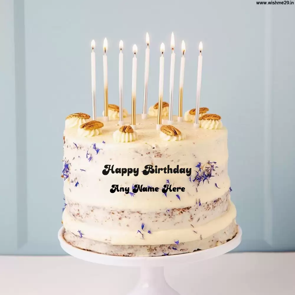 Birthday Topper Cake With Candles Online Name Edit
