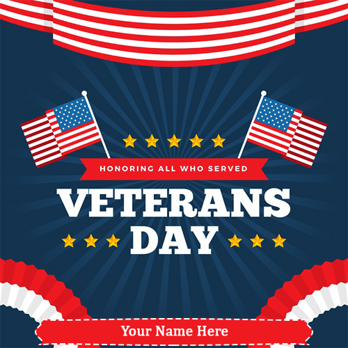 Veterans Day Greeting Cards With Name