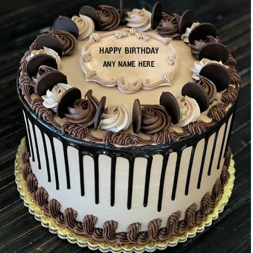 chocolate birthday cake with wishes