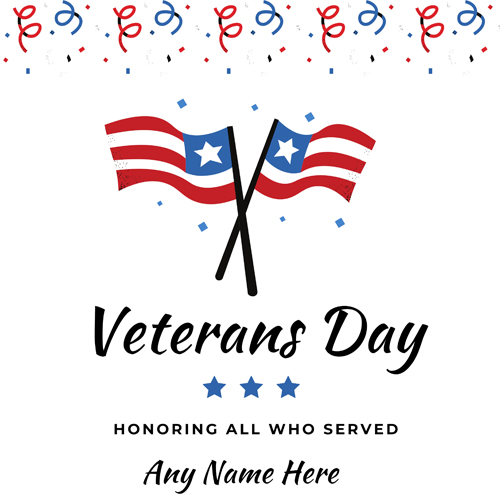 Happy Veterans Day Wishes Greeting Card With Name