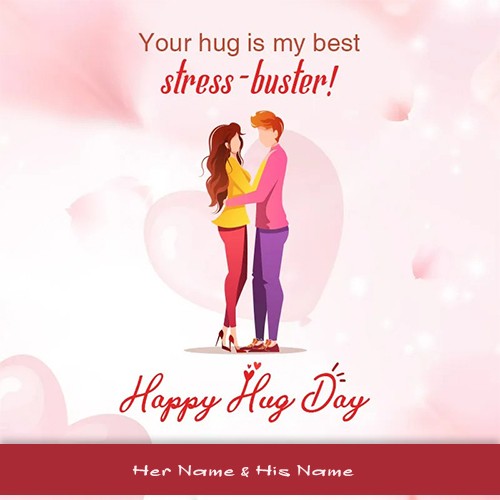 Happy Hug Day 2024 Cartoon Images With Name