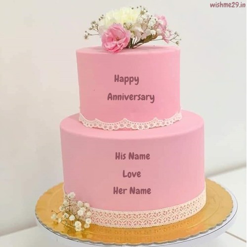 3rd Wedding Anniversary Cake With Name Edit Online