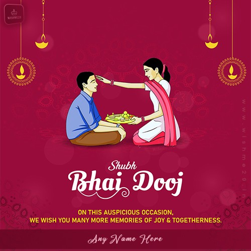 Write Your Name On Bhai Dooj 2024 Wishes Card