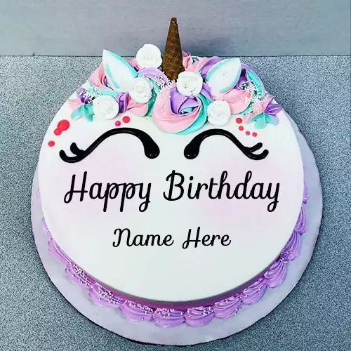 Chocolate buttercream unicorn cake With Name