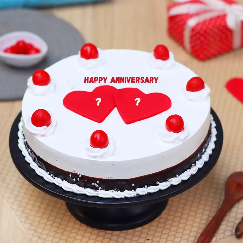Fondant Anniversary Cake 1kg - Chocolate | Anniversary Cakes