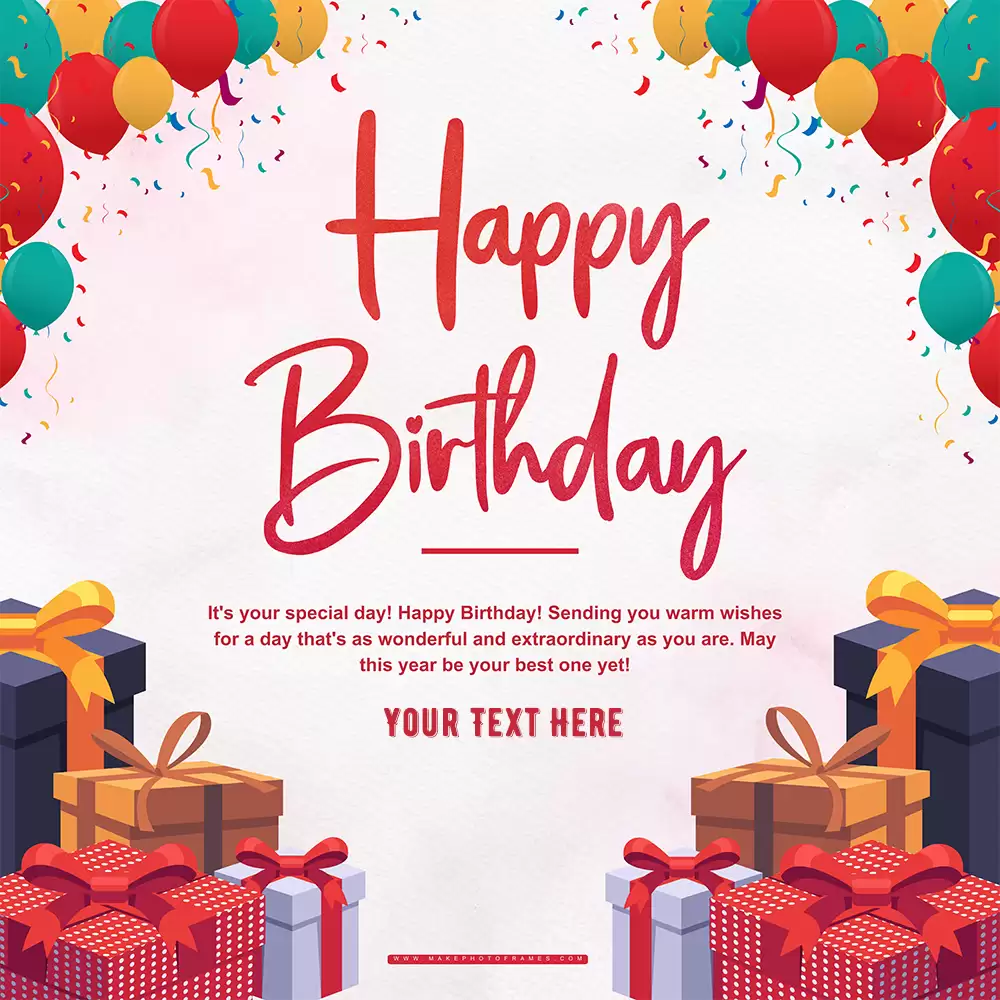 Happy Birthday Wishes Greeting Card Maker With Name