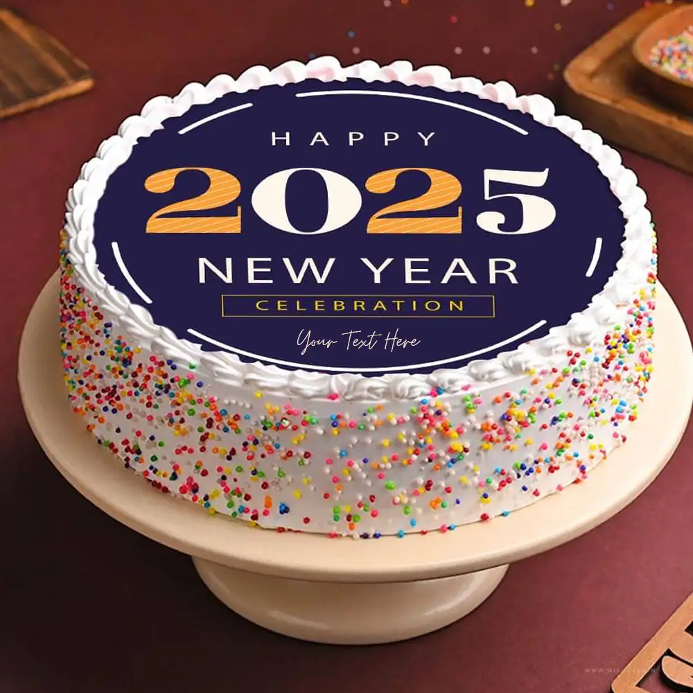 Happy New Year 2025 Wishes Cake With Name